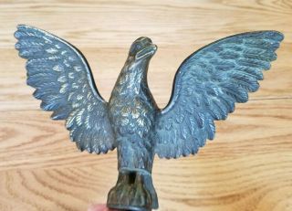 Vintage " American Eagle " Solid Brass Flag Pole Topper,  9.  5 X 4.  25 Inch