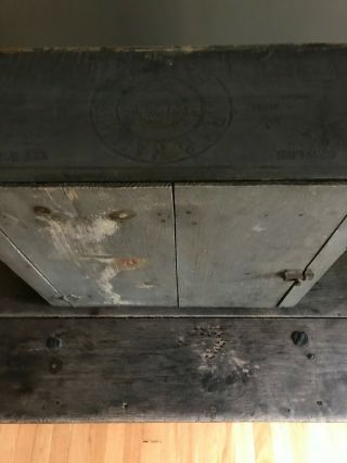 Old Primitive Wooden Hanging Cupboard Gray Paint 3