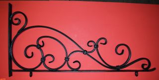Scroll Sign Bracket Holder,  Wrought Iron,  35 " By Worthington Forge In Usa