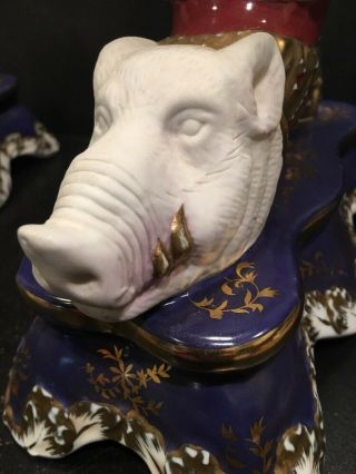 Porcelain Cornucopia Vases With Boar ' s Heads 11