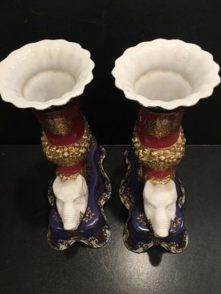 Porcelain Cornucopia Vases With Boar ' s Heads 3