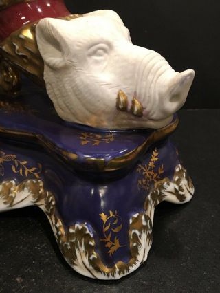 Porcelain Cornucopia Vases With Boar ' s Heads 9