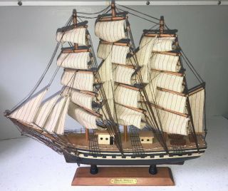 Vintage Clipper Ship,  1827 Wood Model Sail Boat Nautical Office Man Cave Decor 2