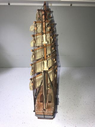 Vintage Clipper Ship,  1827 Wood Model Sail Boat Nautical Office Man Cave Decor 3