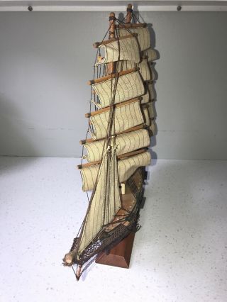 Vintage Clipper Ship,  1827 Wood Model Sail Boat Nautical Office Man Cave Decor 5