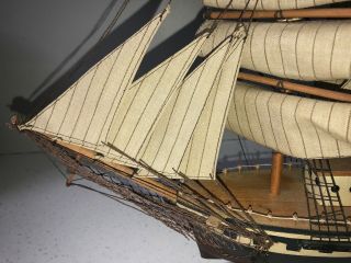 Vintage Clipper Ship,  1827 Wood Model Sail Boat Nautical Office Man Cave Decor 7