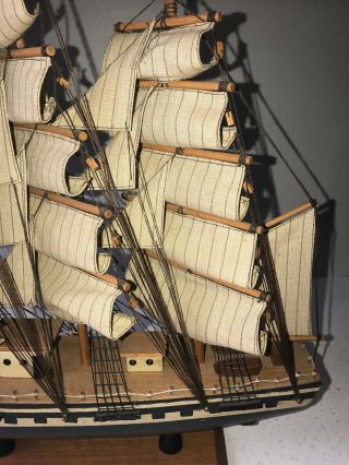 Vintage Clipper Ship,  1827 Wood Model Sail Boat Nautical Office Man Cave Decor 9