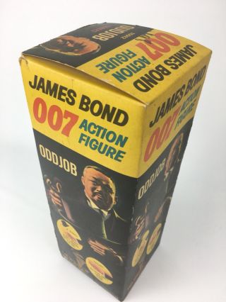 VINTAGE 1965 AC GILBERT JAMES BOND 007 GOLDFINGER ODD JOB ACTION FIGURE & BOX 7