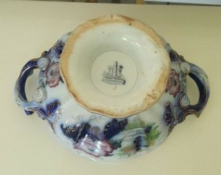 1845 ANTIQUE COLLECTORS PORCELAIN SOUP TUREEN CLEOPATRA BLUE DESIGN 10 INCHES 8