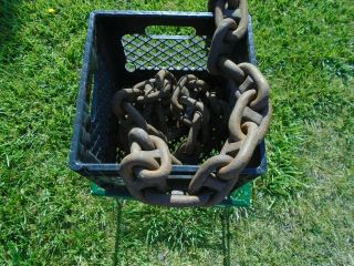 (6ft) ANTIQUE Rusty 4 x 2 inch LINK MARINE SHIP ' S ANCHOR CHAIN 4
