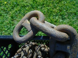 (6ft) ANTIQUE Rusty 4 x 2 inch LINK MARINE SHIP ' S ANCHOR CHAIN 5