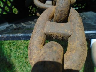 (6ft) ANTIQUE Rusty 4 x 2 inch LINK MARINE SHIP ' S ANCHOR CHAIN 7