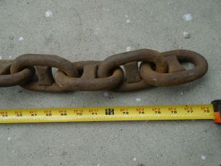 (6ft) ANTIQUE Rusty 4 x 2 inch LINK MARINE SHIP ' S ANCHOR CHAIN 8