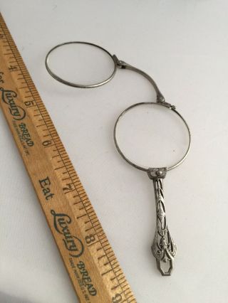 Antique Lorgnette Folding Opera Glasses Sterling Silver Victorian Chatelaine 925
