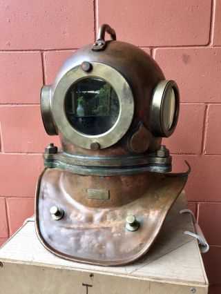 Vintage Maritime Russian 3 Bolt Deep Sea Diving Helmet Authentic