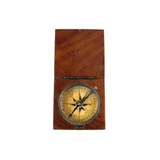Vintage/Antique Style Old Wood Box Directional Navigational Travel Compass Tool 3