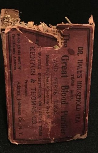 Antique Dr.  Hale ' s Herbal Tea Blood Purifier Nerve Tonic Box Quack Medicine Rare 4