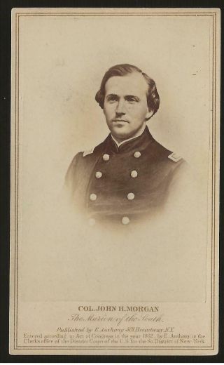 Civil War Cdv Confederate General John Hunt Morgan By Anthony