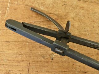 Antique 18th - 19th C HAND WROUGHT IRON Signed DECORATED CALIPERS COMPASS 1 5