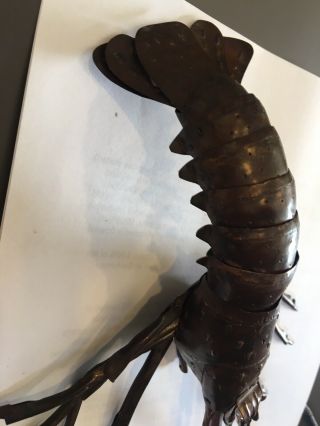 Rare Japanese Copper Jizai Okimono Early 20th C Articulated Lobster 2