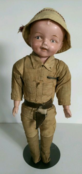 Antique Doughboy Soldier Composition Doll Toy Wwi Vintage Dough Boy World War I