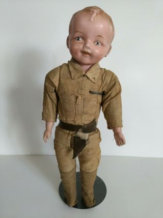 Antique Doughboy Soldier Composition Doll Toy WWI Vintage Dough Boy World War I 6