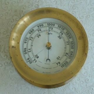 Vintage Chelsea Brass Case Barometer