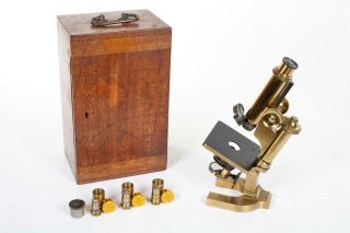 Vintage C1890 " R & J Beck Ltd.   22101 " Brass Microscope With Case