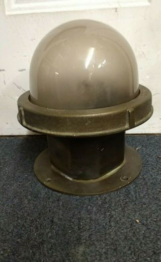 Vintage Marine,  Bronze And Glass Dome Ship Light 17 Available Nautical Antique