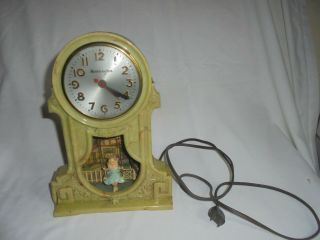 Vintage Mastercrafters animated motion clock girl on swing 2