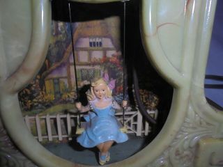 Vintage Mastercrafters animated motion clock girl on swing 5