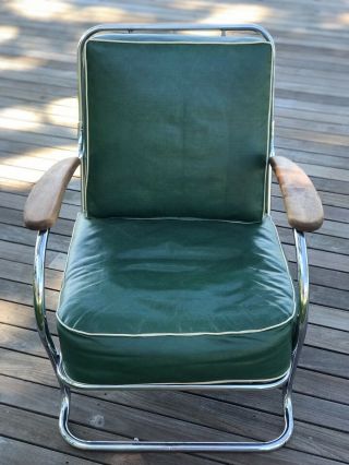 Kem Weber For Lloyd Manufacturing.  1930’s Chrome Lounge Chair,  Machine Age Deco