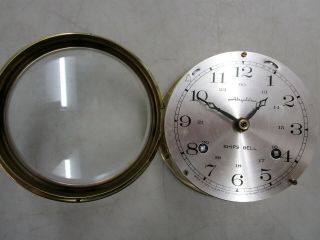 Vintage Airguide Ships Bell Clock Brass 5 Inch Face 5