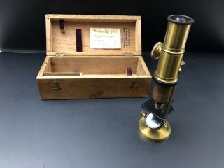 Vintage Antique - German - Brass Field Microscope - Boxed