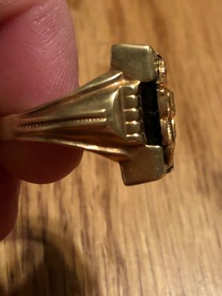 United States Navy Vintage Gold Ring OB 10 K 3