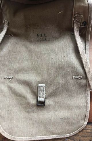 WW1 M1910 Back Pack Dated 1918 RIA Complete w/ Shovel Blanket M1917 3