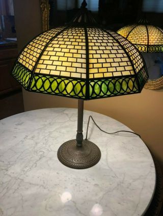 Antique Handel Geometric Table Lamp