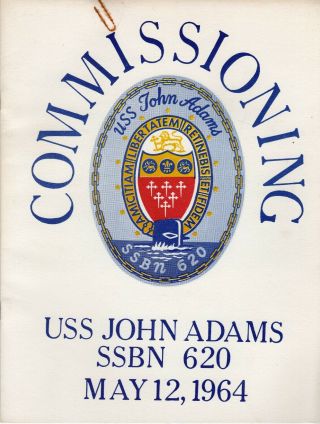Militaria (1964) Commissioning Program Submarine Uss John Adams Ssbn 620 2