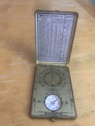 Vintage Ansonia Clock Co 1921 Sunwatch Usa Pocket.