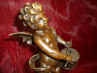 Statue Sculpture Angel Drum French Style Solid bronze 3