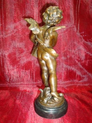 Statue Sculpture Angel Drum French Style Solid bronze 5