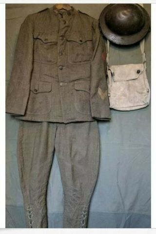Ww1 Us Army 89th Division Uniform - Ww1 Tunic Breeches Helmet " See Bio "