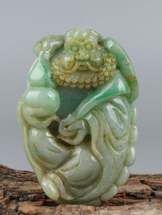 Chinese Exquisite Hand - Carved Mythology Figure Carving Jadeite Jade Pendant