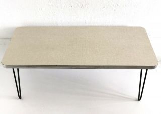 Vintage Mid Century MCM Coffee Table Surfboard Atomic Formica Metal Hairpin Legs 8