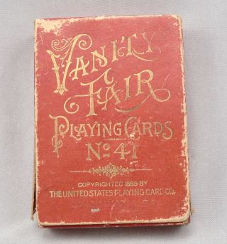 1895 Vanity Fair No.  41 Greenback Playing Cards Case 52 Complete Joker