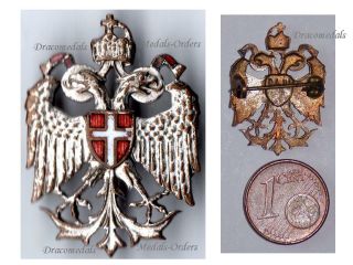 Austria Hungary Ww1 Double Headed Eagle Patriotic Cap Badge Pin Vienna Coat Arms