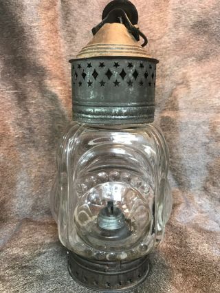 Antique Galvanized Steel Dock Lantern.  By AW Woodward.  Boston. 12