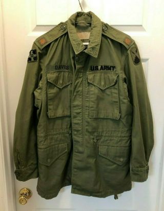 Us Army M51 Field Jacket Size Regular Small Major Davis Patched Up M1951