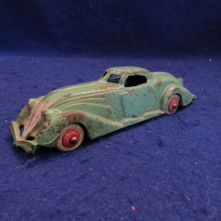 Vintage Cast Iron Toy Racer Race Car Green Hubley Champion Arcade 88 Sedan Orig