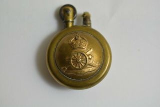 Antique Royal Engineers Trench Brass Petrol Lighter Honi Soit Qui Mal Ww